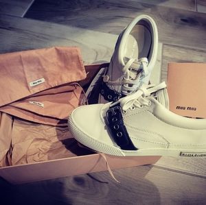 Miu Miu Leather sneakers, trainers,  shoes. New!